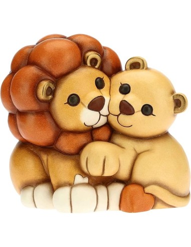 THUN Coppia Leone  e Leonessa in ceramica 16 cm