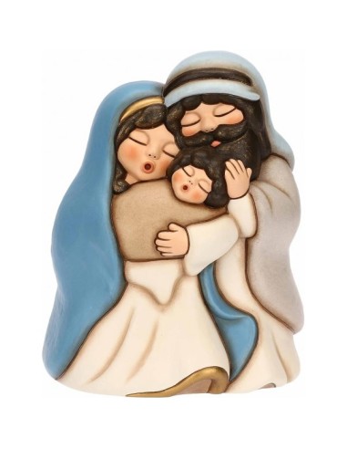 THUN Sacra Famiglia in ceramica con campana in vetro e legno
