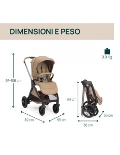 CHICCO Trio Bellagio colore Caramel con ovetto reclinabile 2