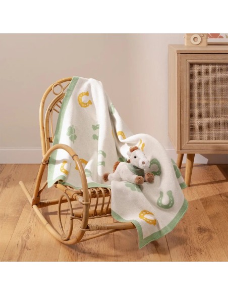 THUN Gioco Set Coperta Tricot e peluche cavallo