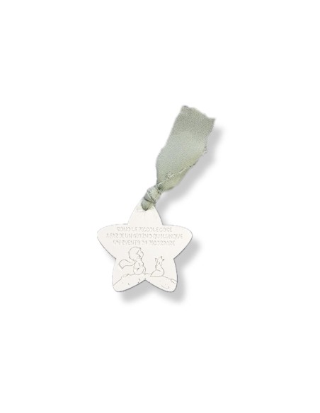 Gessetto Piccolo Principe con frase e nastrino da personalizzare diam. 5 cm