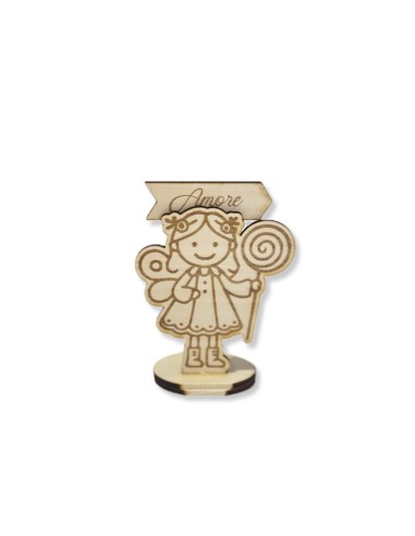 Angioletti in legno personalizzabili h 8cm