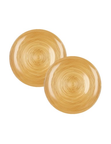 Brandani - Piattini ares ocra set 2 pezzi vetro diametro 21 cm