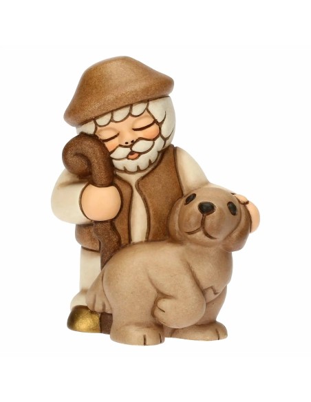Thun - Pastore con cane bianco/marrone - Presepe Classico