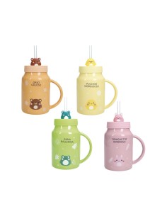 Brandani - Mug amico mio con tappo e cannuccia