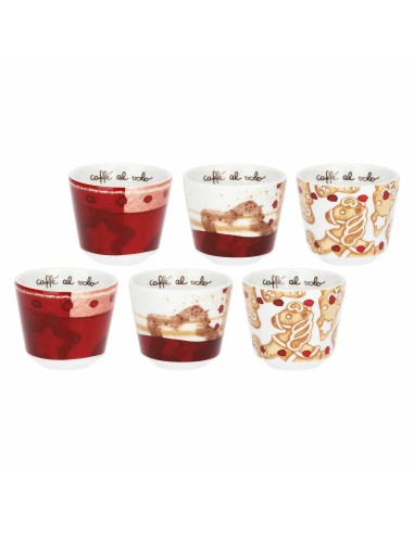 Thun - Set 6 caffeini Natale in porcellana