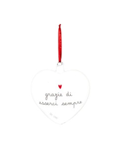 Simple Day Pallina cuore in vetro borosilicato Grazie di esserci sempre - 15 cm 2