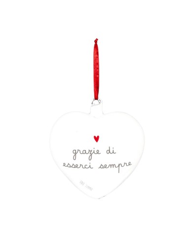 Simple Day Pallina cuore in vetro borosilicato Grazie di esserci sempre - 15 cm
