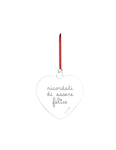 Simple Day Pallina cuore in vetro borosilicato Ricordati di essere felice - 15 cm 2