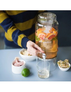 Simple Day Dispencer per bevande in vetro borosilicato decoro E' l'ora dell'aperitivo