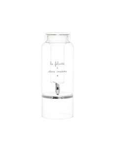 Simple Day Dispencer per bevande in vetro borosilicato decoro La felicità è stare insieme 2