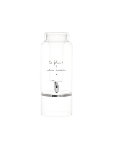 Simple Day Dispencer per bevande in vetro borosilicato decoro La felicità è stare insieme