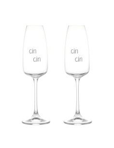 Simple Day Set 2 calici flute decoro Cin Cin 2