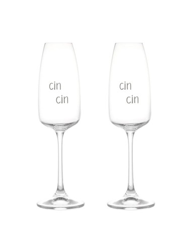 Simple Day Set 2 calici flute decoro Cin Cin