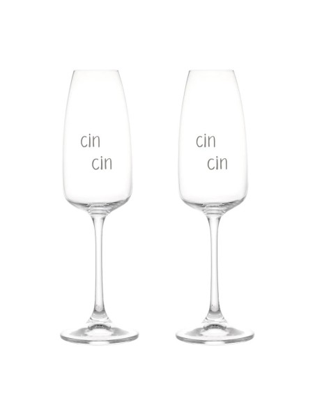 Simple Day Set 2 calici flute decoro Cin Cin