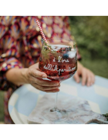 Simple Day Set 2 calici cocktail decoro E' l'ora dell'aperitivo