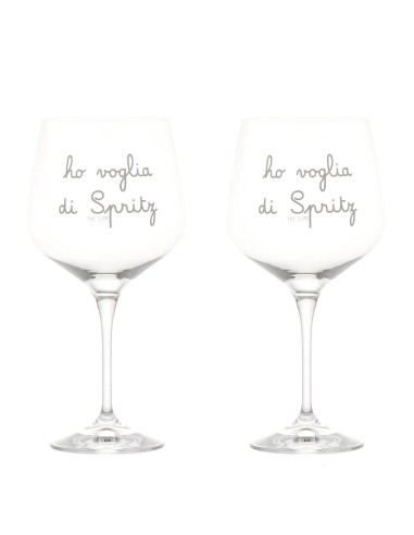 Simple Day  Set 2 calici cocktail decoro Ho voglia di spritz