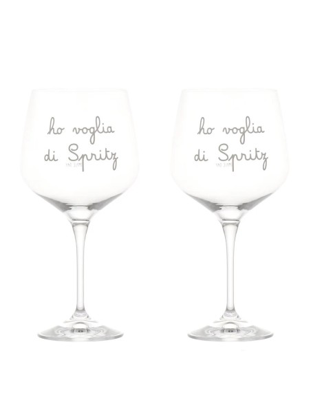 Simple Day  Set 2 calici cocktail decoro Ho voglia di spritz