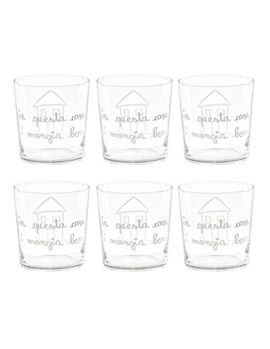 Simple Day set 6 bicchieri in questa casa si mangia bene