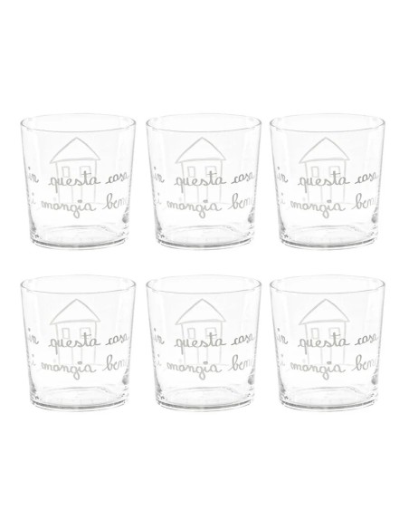 Simple Day set 6 bicchieri in questa casa si mangia bene