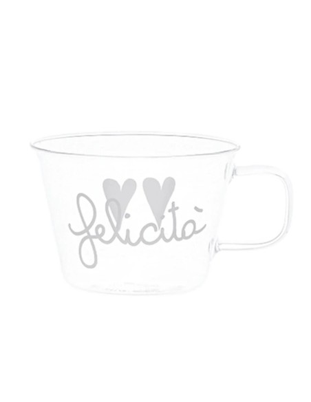 Simple Day  set 2 tazze in vetro Felicita'