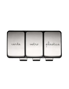 Simple Day Pattumiera 3x15 L  con scritta Metti tutto al posto giusto 2