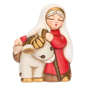Thun Nonna con asino Rosso  Presepe Classico