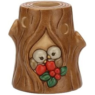 Thun Porta Tealight Tronco e Pettirosso
