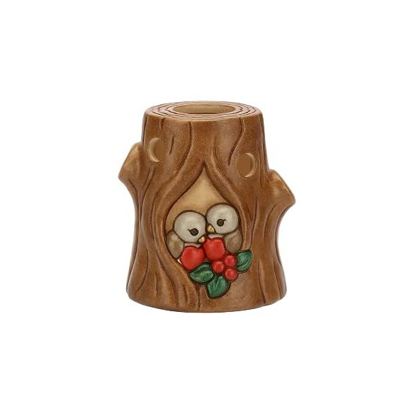 Thun Porta Tealight Tronco e Pettirosso