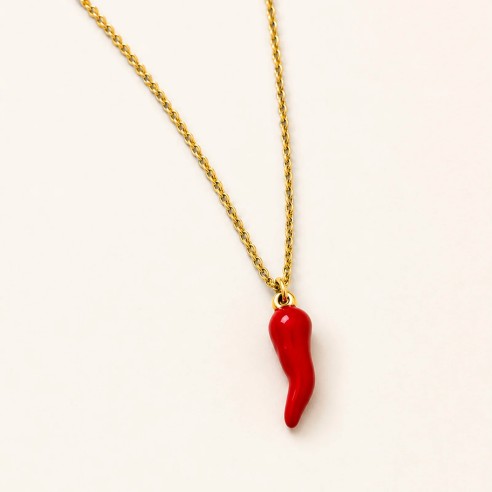 Collana Cornetto  in acciaio- Niah Jewels