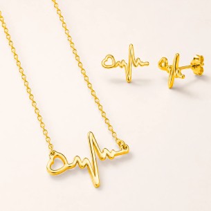 Collana e orecchini Love Beat in acciaio- Niah Jewels