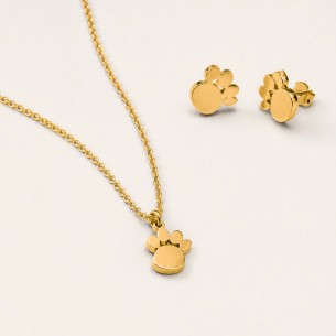 Collana e orecchini Paws in acciaio- Niha jewels