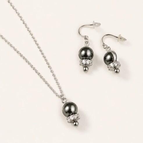 Collana e orecchini Bell in acciaio- Niah jewels