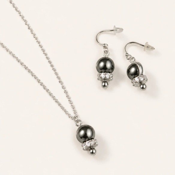 Collana e orecchini Bell in acciaio- Niah jewels