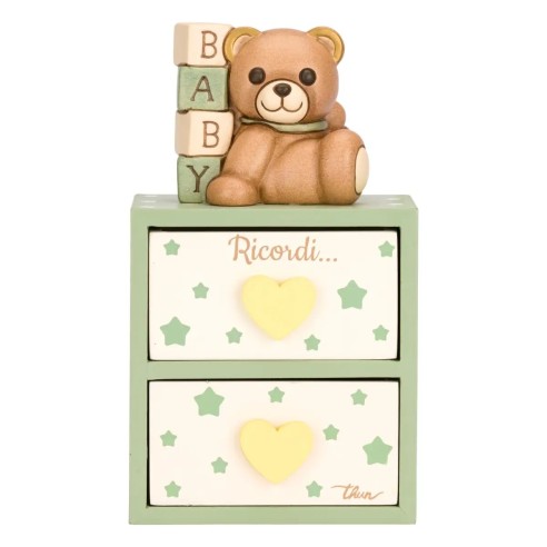 Thun Mini Cassettiera con Teddy in ceramica