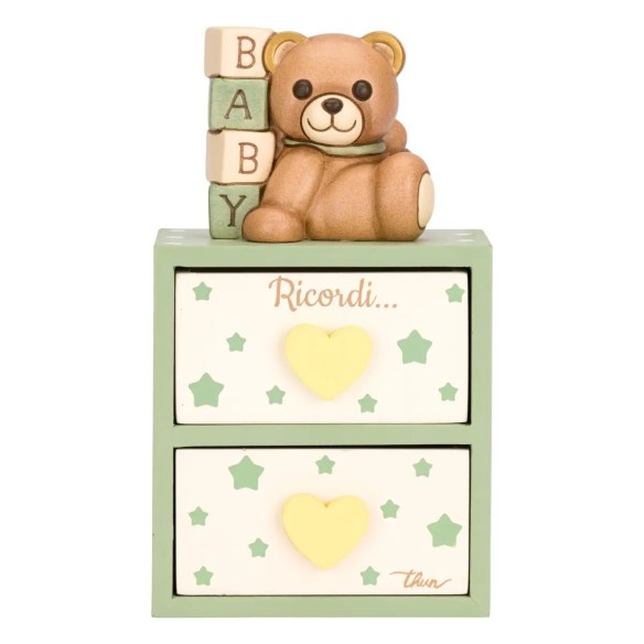 Thun Mini Cassettiera con Teddy in ceramica