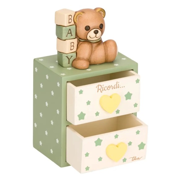 Thun Mini Cassettiera con Teddy in ceramica