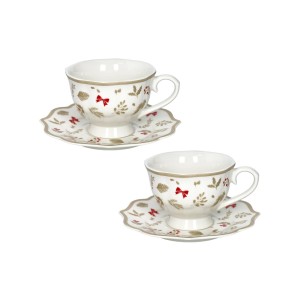 Brandani - Set 2 Tazze da Tè con Piattino Treschi