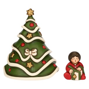 Thun Set Albero di Natale e bimbo in ceramica