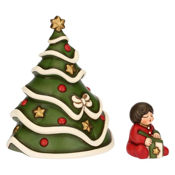 Thun Set Albero di Natale e bimbo in ceramica