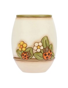 Thun - Vaso Country con fiori e coccinella portafortuna