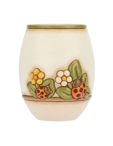 Thun - Vaso Country con fiori e coccinella portafortuna
