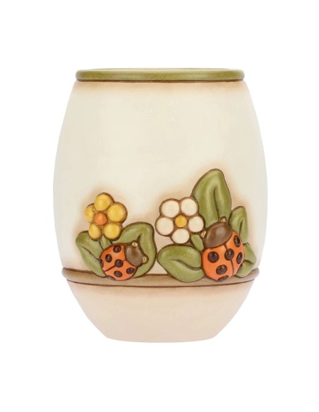 Thun - Vaso Country con fiori e coccinella portafortuna
