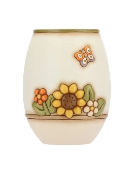 Thun - Vaso Country con fiori e farfalla grande