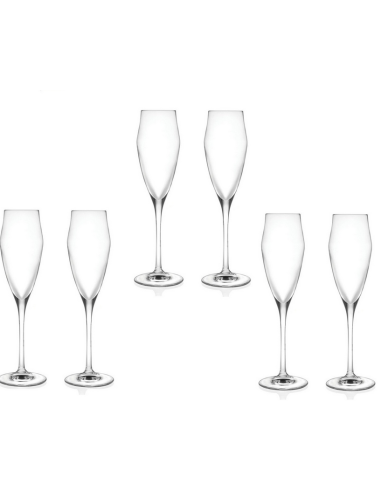 Brandani - Flute contatto crystal glass 6 pezzi