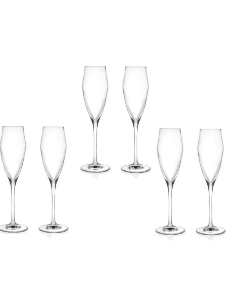 Brandani - Flute contatto crystal glass 6 pezzi