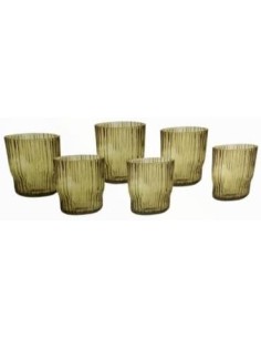 Brandani - Set 6pz bicchiere plisse ambra