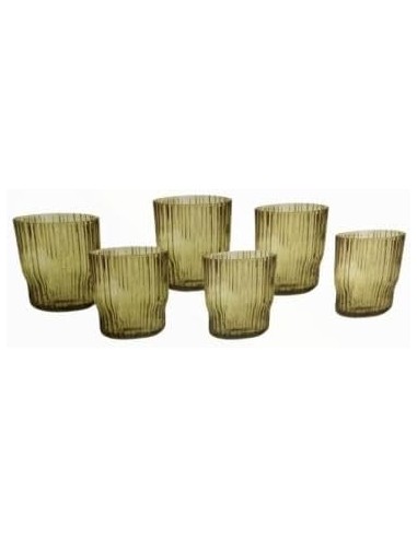 Brandani - Set 6pz bicchiere plisse ambra