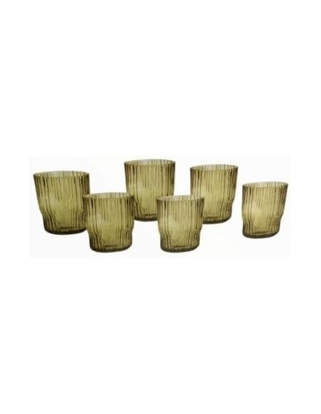 Brandani - Set 6pz bicchiere plisse ambra
