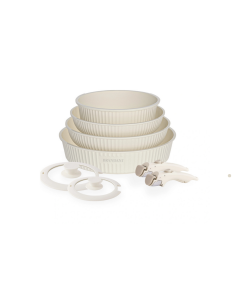 Brandani - Smart set 8 pz padelle, coperchi e manici alluminio/vetro temprato/ silicone